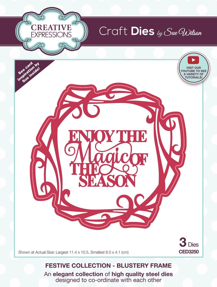 Creative Expressions Sue Wilson Craft Die Festive Blustery Frame (CED3250) (OUTLET)