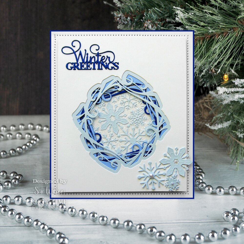 Creative Expressions Sue Wilson Craft Die Festive Blustery Frame (CED3250) (OUTLET)
