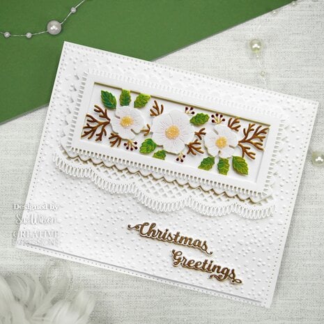 Creative Expressions Sue Wilson Craft Die Festive Christmas Rose Floral Panels (CED3249) (OUTLET)