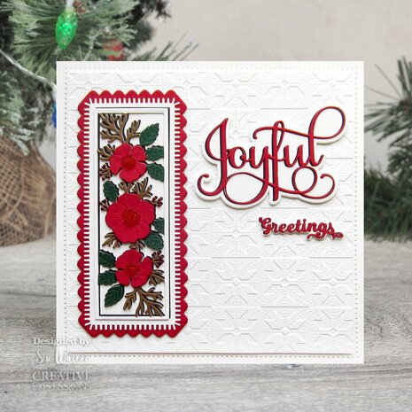 Creative Expressions Sue Wilson Craft Die Festive Christmas Rose Floral Panels (CED3249) (OUTLET)