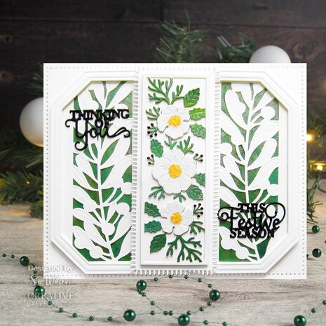 Creative Expressions Sue Wilson Craft Die Festive Christmas Rose Floral Panels (CED3249) (OUTLET)