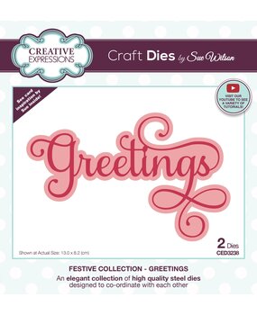 Creative Expressions Sue Wilson Craft Die Festive Greetings (CED3238) (OUTLET)