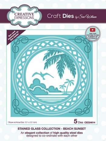 Creative Expressions Sue Wilson Craft Die Stained Glass Beach Sunset (CED24014) (OUTLET)