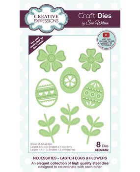 Creative Expressions Sue Wilson Craft Die Necessities Easter Eggs & Flowers (CED23062) (OUTLET)