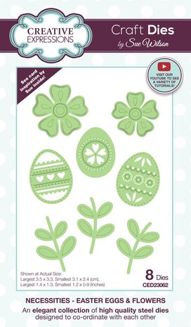 Creative Expressions Sue Wilson Craft Die Necessities Easter Eggs & Flowers (CED23062) (OUTLET)