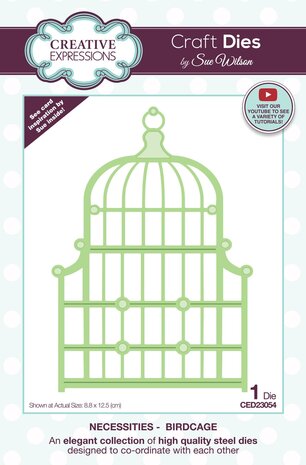 Creative Expressions Sue Wilson Craft Die Necessities Birdcage (CED23054) (OUTLET)