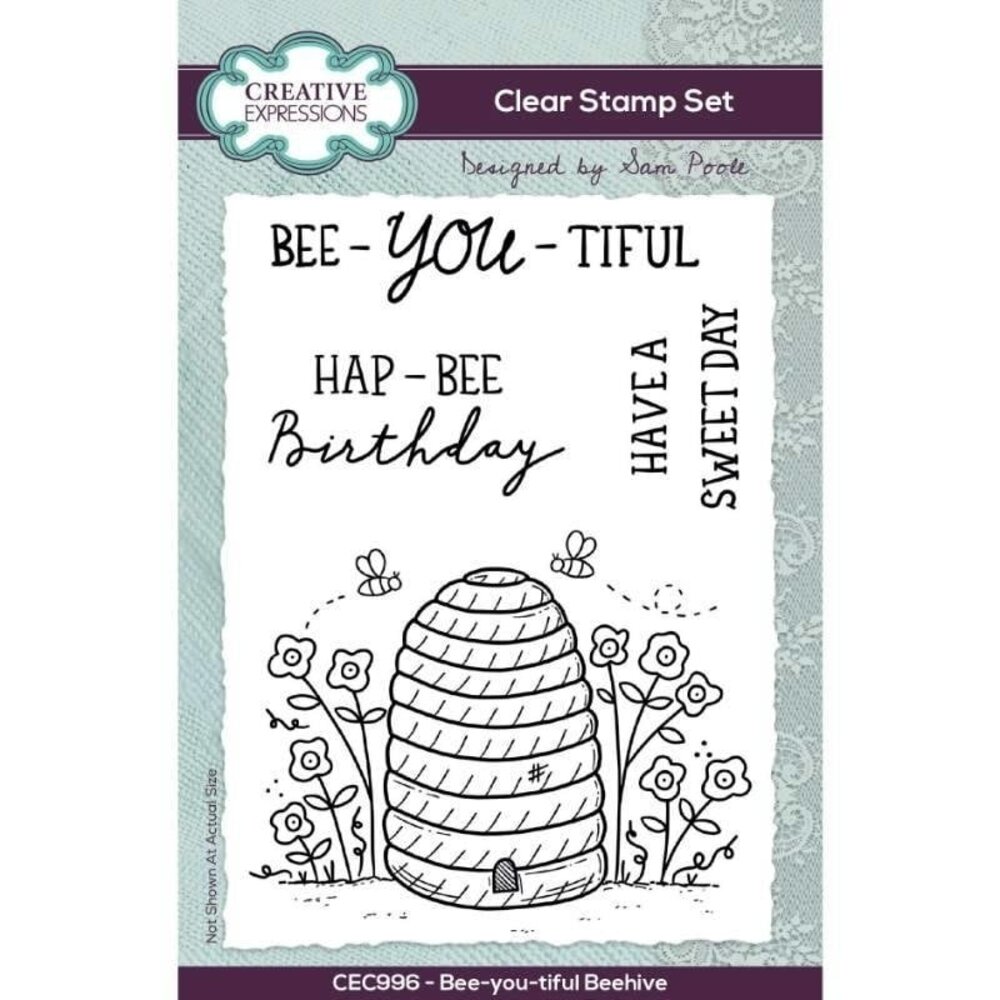 Creative Expressions Sam Poole  Clear Stamp A6 Bee-you-tiful Beehive (CEC996) (OUTLET)