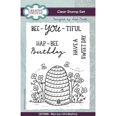 Creative Expressions Sam Poole  Clear Stamp A6 Bee-you-tiful Beehive (CEC996) (OUTLET)