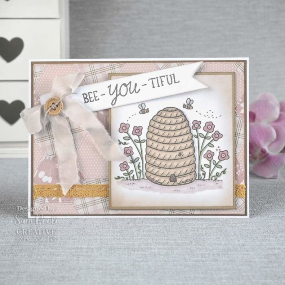 Creative Expressions Sam Poole  Clear Stamp A6 Bee-you-tiful Beehive (CEC996) (OUTLET)