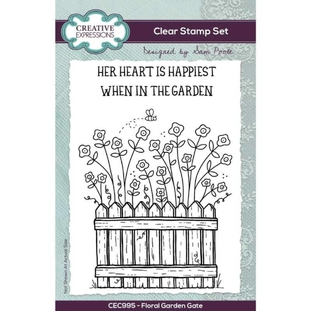 Creative Expressions Sam Poole Clear Stamp A6 Floral Garden Gate (CEC995) (OUTLET)
