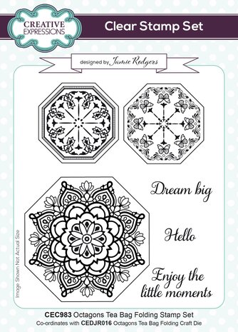 Creative Expressions Jamie Rodgers Clear Stamp A5 Octagons Tea Bag Folding (CEC983) (OUTLET)