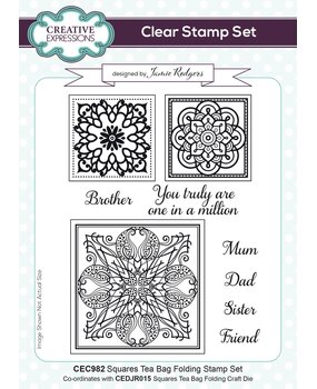 Creative Expressions Jamie Rodgers Clear Stamp A5 Squares Tea Bag Folding (CEC982) (OUTLET)