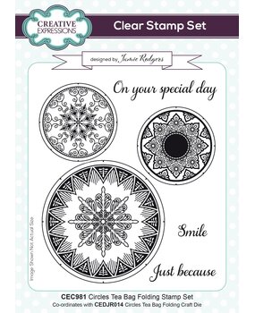 Creative Expressions Jamie Rodgers Clear Stamp A5 Circles Tea Bag Folding (CEC981) (OUTLET)