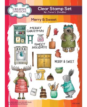 Creative Expressions Jane's Doodles Clear Stamp Set Merry & Sweet (CEC1041) (OUTLET)