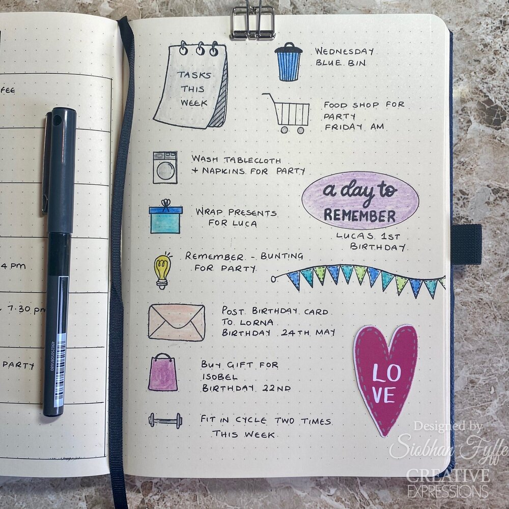 Creative Expressions Helen Colebrook Clear Stamp A6 Planner Icons (CEC1026) (OUTLET)