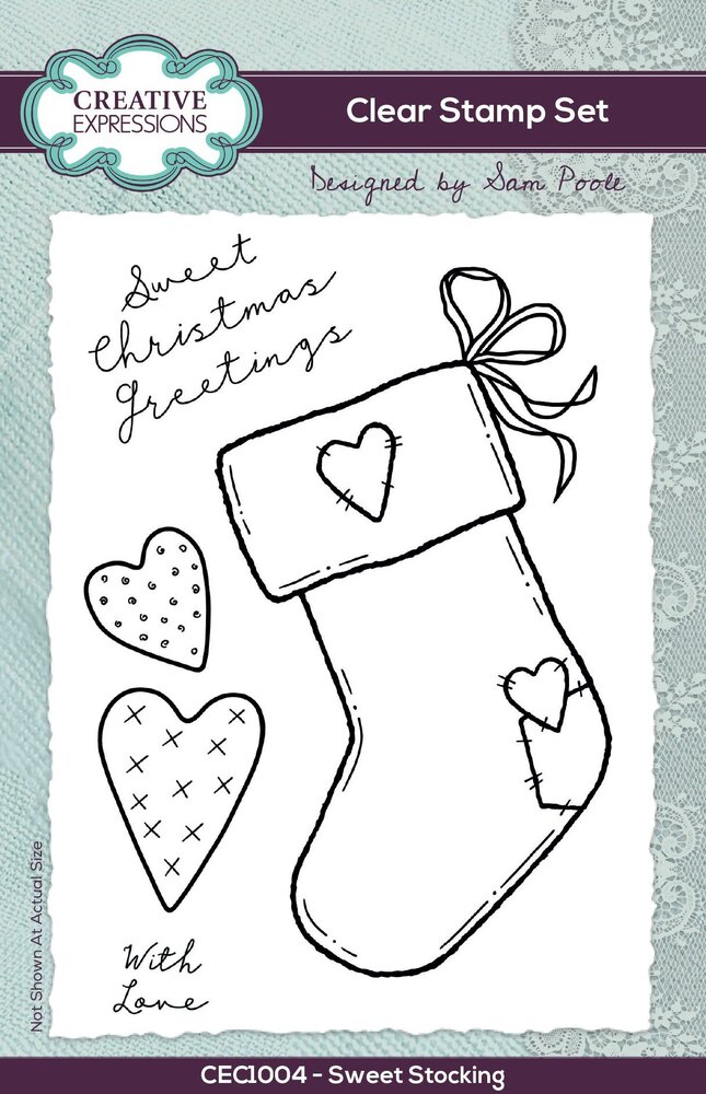 Creative Expressions Sam Poole Clear Stamp A6 Sweet Stocking (CEC1004) (OUTLET)