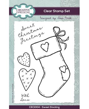 Creative Expressions Sam Poole Clear Stamp A6 Sweet Stocking (CEC1004) (OUTLET)
