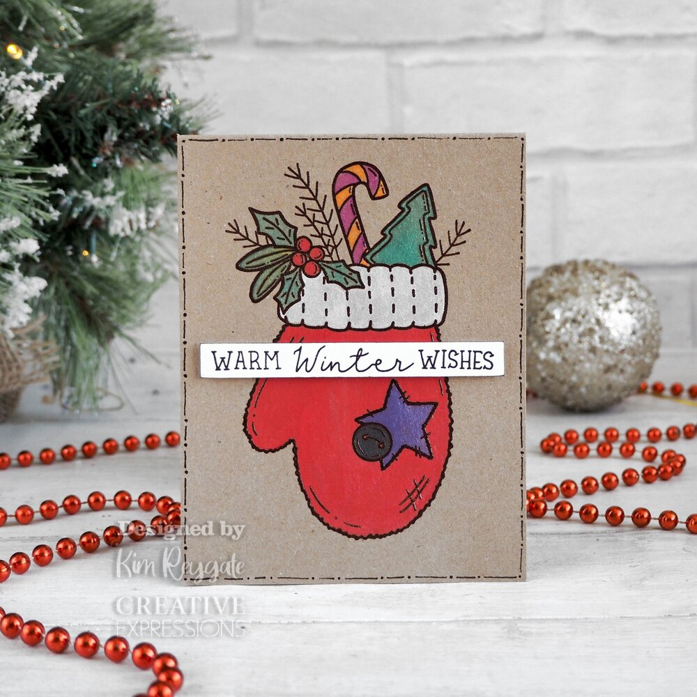 Creative Expressions Sam Poole Clear Stamp A6 Fuzzy Mittens (CEC1003) (OUTLET)