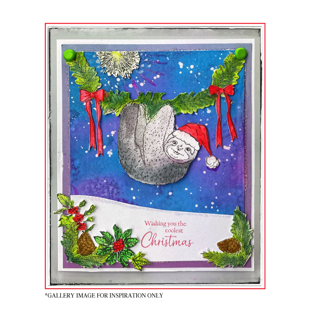 Crafty Individuals Christmas Sloth Unmounted Rubber Stamps (CI-639) (OUTLET)