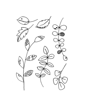 Crafty Individuals Floral Abstractions Leaves Unmounted Rubber Stamps (CI-634) (OUTLET)