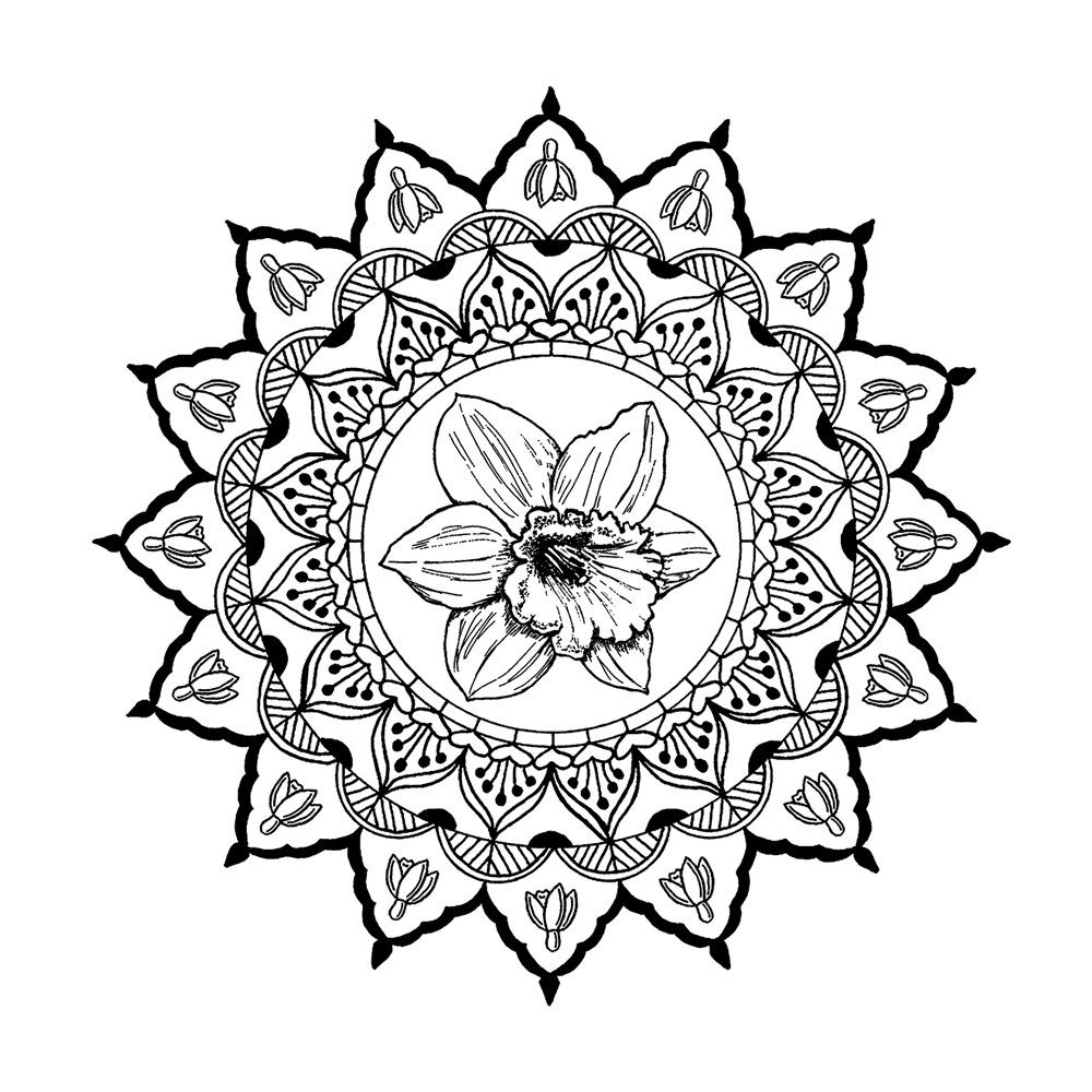 Crafty Individuals Spring Mandala Unmounted Rubber Stamps (CI-609) (OUTLET)
