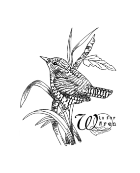 Crafty Individuals W is for Wren Unmounted Rubber Stamps (CI-604) (OUTLET)