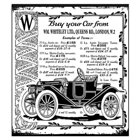 Crafty Individuals Vintage Vehicle Unmounted Rubber Stamps (CI-325) (OUTLET)