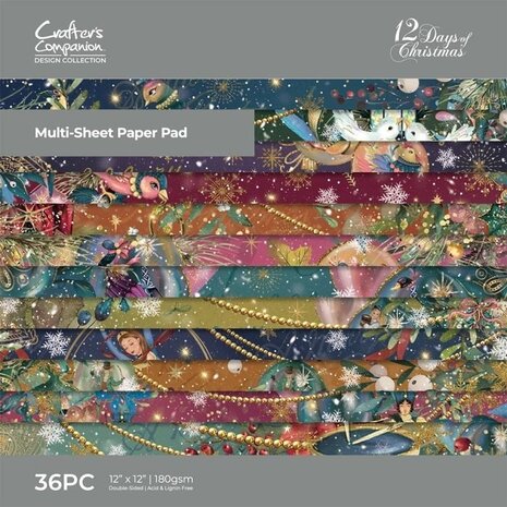 Crafter's Companion Twelve Days of Christmas 12x12 Inch Paper Pad (TDC-PAD12) (OUTLET)