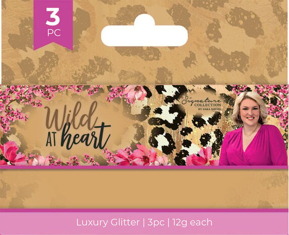 Crafter's Companion Wild at Heart Glitter Pink/Gold/Black (3x12g) (SIG-WAH-GLIT) (OUTLET)