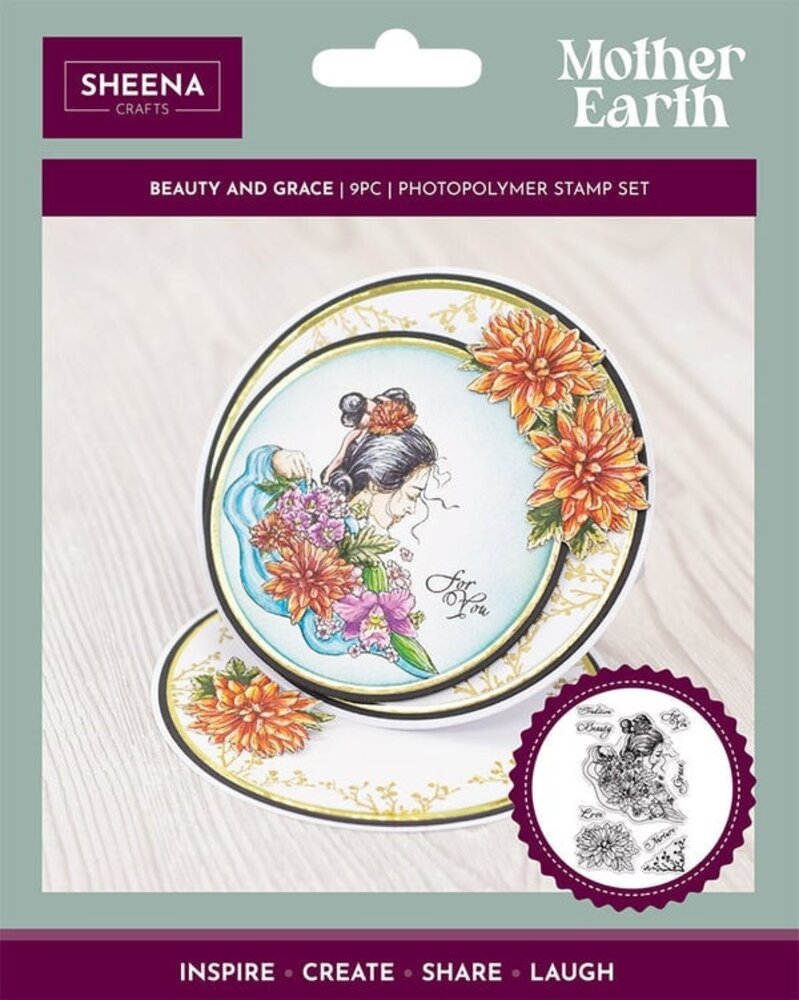 Crafter's Companion Mother Earth Clear Stamp Beauty and Grace (SD-ME-STP-BAG) (OUTLET)