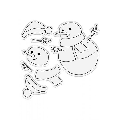 Crafter's Companion Watercolour Christmas Stamp & Die Build-A-Snowman (S-WC-STD-BUAS) (OUTLET)