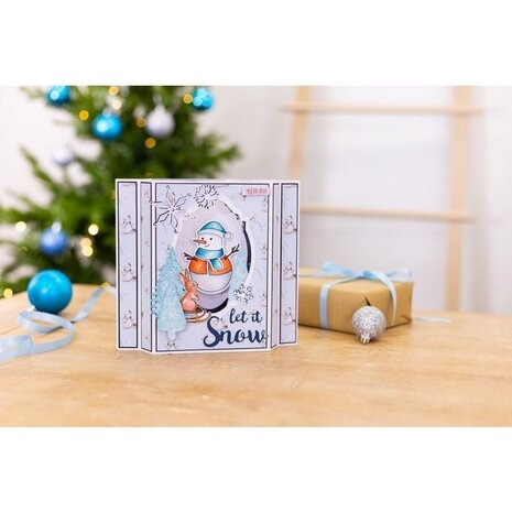 Crafter's Companion Watercolour Christmas Stamp & Die Build-A-Snowman (S-WC-STD-BUAS) (OUTLET)