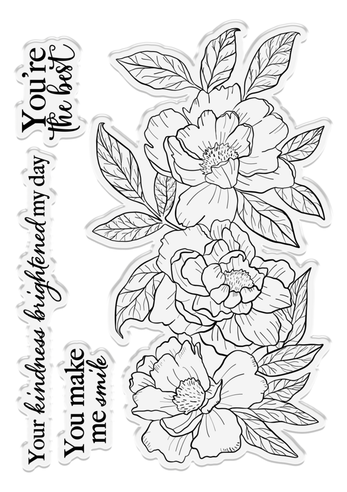 Crafter's Companion Say It With Flowers Stamp & Die Pretty Peonies (S-SIWF-STD-PRPE) (OUTLET)