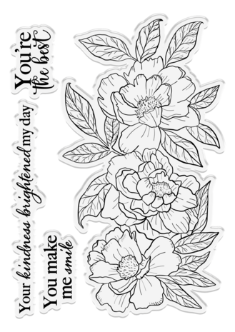 Crafter's Companion Say It With Flowers Stamp & Die Pretty Peonies (S-SIWF-STD-PRPE) (OUTLET)