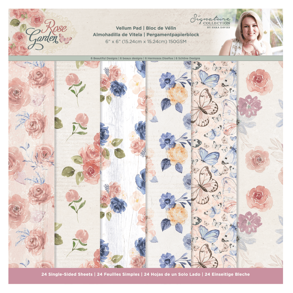 Crafter's Companion Rose Garden 6x6 Inch Vellum Pad (S-RGA-VELPAD6) (OUTLET)
