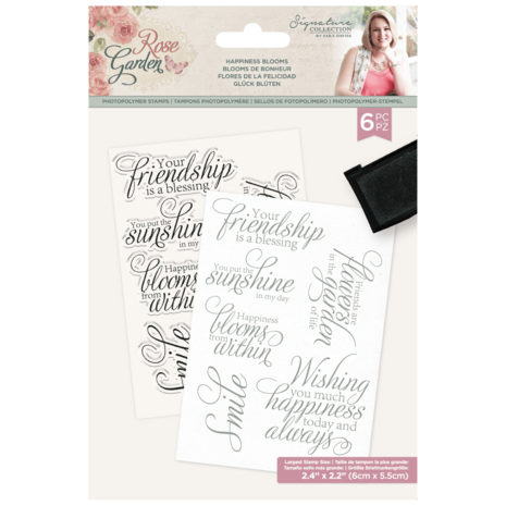 Crafter's Companion Rose Garden Clear Stamps Happiness Blooms (S-RGA-STP-HAPB) (OUTLET)