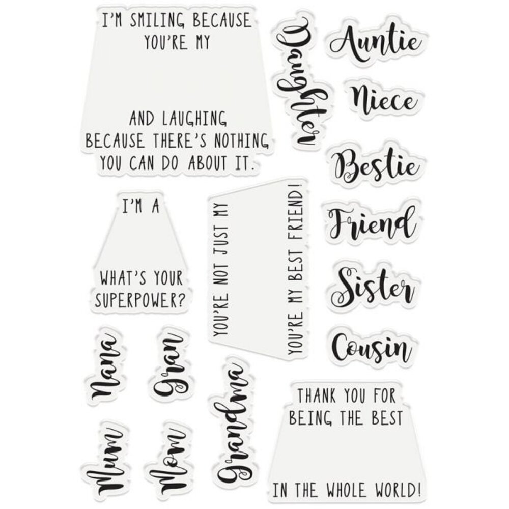 Crafter's Companion Rose Gold Interchangeable Sentiments Clear Stamps (S-RG-ST-INTER) (OUTLET)