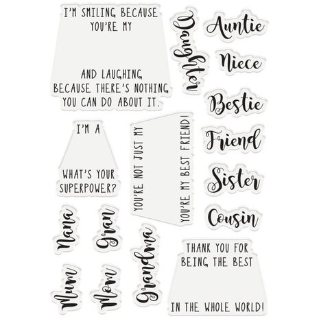 Crafter's Companion Rose Gold Interchangeable Sentiments Clear Stamps (S-RG-ST-INTER) (OUTLET)