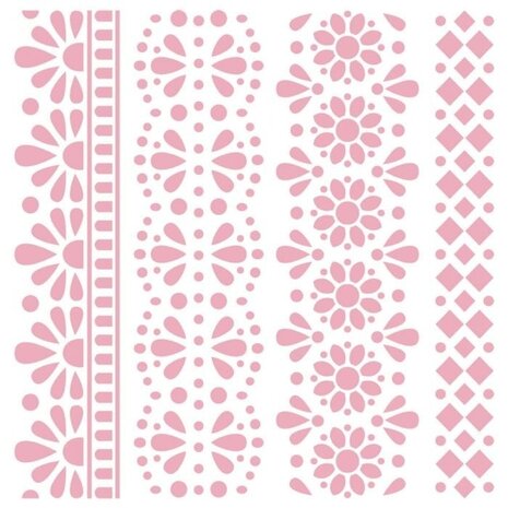 Crafter's Companion Garden Party Stencil Traditional Lace Borders (S-GP-STEN-TRLB) (OUTLET)