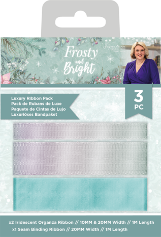 Crafter's Companion Frosty and Bright Luxury Ribbon Pack (3pcs) (S-FRBR-LUXRIB) (OUTLET)