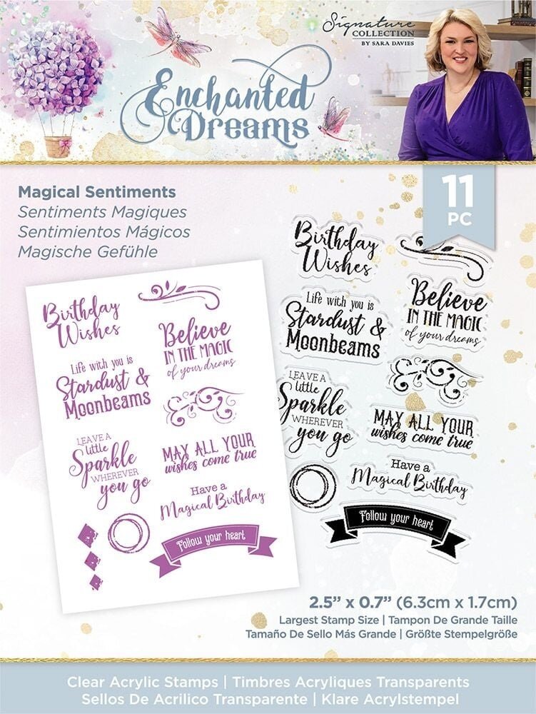Crafter's Companion Enchanted Dreams Clear Stamps Magical Sentiments (S-ED-ST-MSE) (OUTLET)