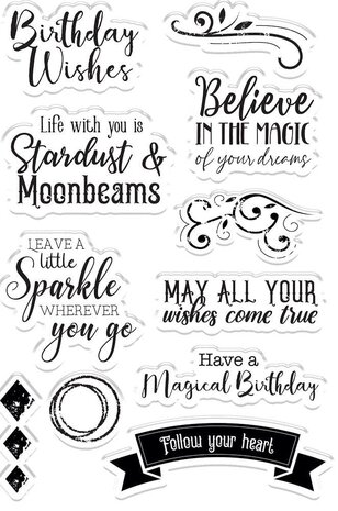 Crafter's Companion Enchanted Dreams Clear Stamps Magical Sentiments (S-ED-ST-MSE) (OUTLET)