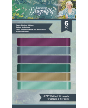 Crafter's Companion Dancing Dragonfly Seam Binding Ribbon (6pcs) (S-DDF-SBRIB) (OUTLET)