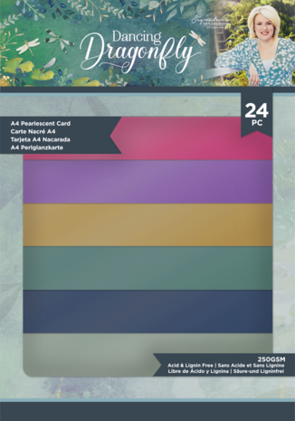 Crafter's Companion Dancing Dragonfly A4 Luxury Pearlescent Card Pack (S-DDF-LUX-PCPA4) (OUTLET)