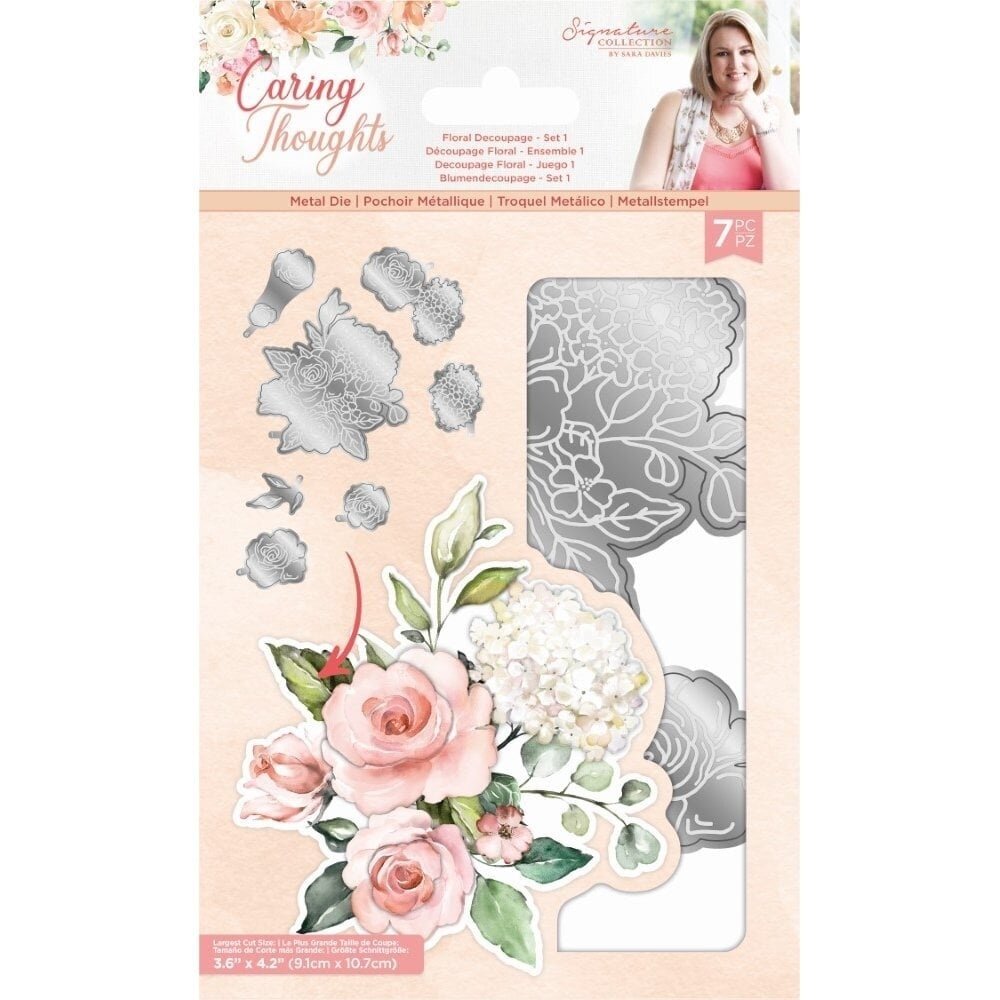 Crafter's Companion Caring Thoughts Metal Dies Floral Decoupage Set 1 (S-CT-MD-FLDEC1) (OUTLET)