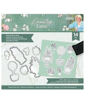 Crafter's Companion Country Lane Stamp & Die Perennials in Pots (S-CLANE-STD-PINP) (OUTLET)