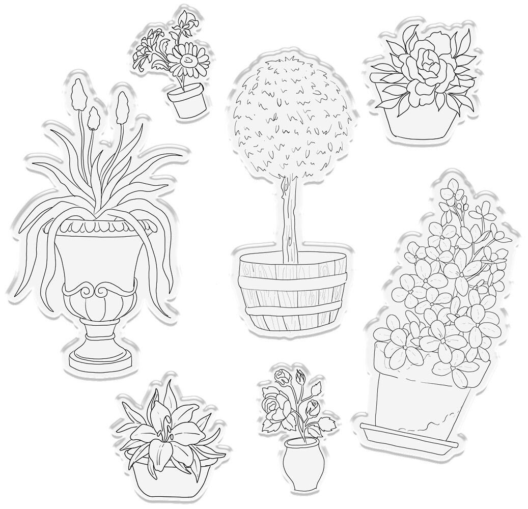 Crafter's Companion Country Lane Stamp & Die Perennials in Pots (S-CLANE-STD-PINP) (OUTLET)