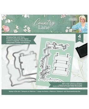 Crafter's Companion Country Lane Stamp & Die Hanging Sign and Vines (S-CLANE-STD-HSAV) (OUTLET)