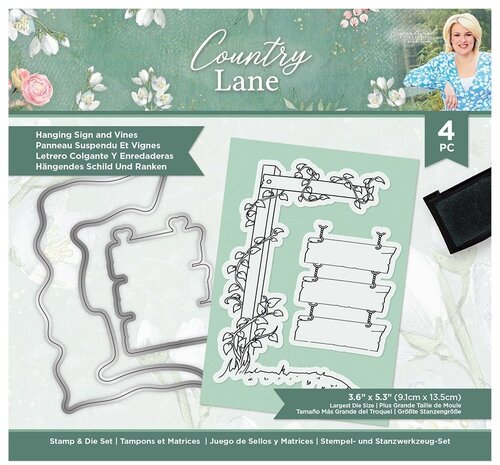 Crafter's Companion Country Lane Stamp & Die Hanging Sign and Vines (S-CLANE-STD-HSAV) (OUTLET)