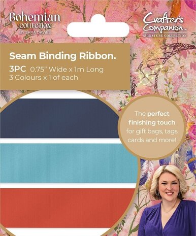 Crafter's Companion Bohemian Collection Seam Binding Ribbon (3pcs) (S-BOH-SBRIB) (OUTLET)